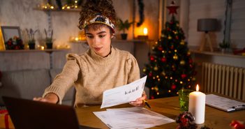 Person looking over their finances