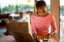 Person using a calculator