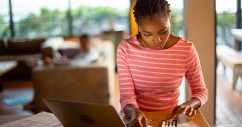 Person using a calculator