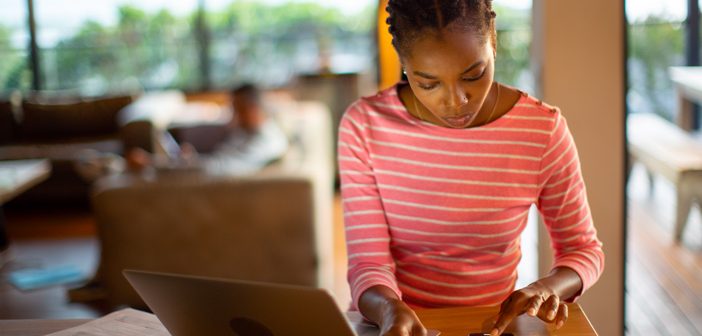 Person using a calculator