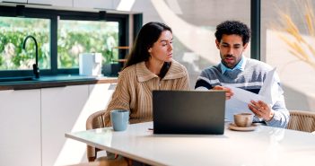 People looking at finances.