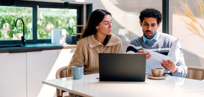 People looking at finances.