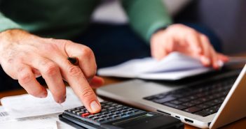 Person using a calculator