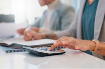 Person using a calculator