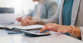 Person using a calculator