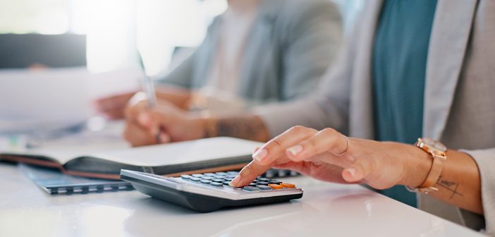 Person using a calculator