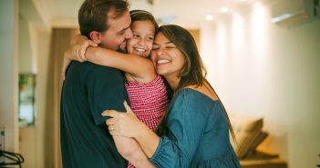 Family hugging