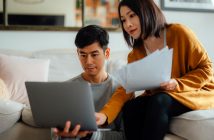 Couple looking over finance