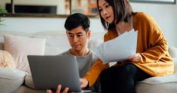 Couple looking over finance