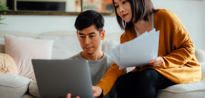 Couple looking over finance