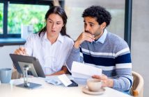 Couple discussing finances