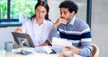 Couple discussing finances