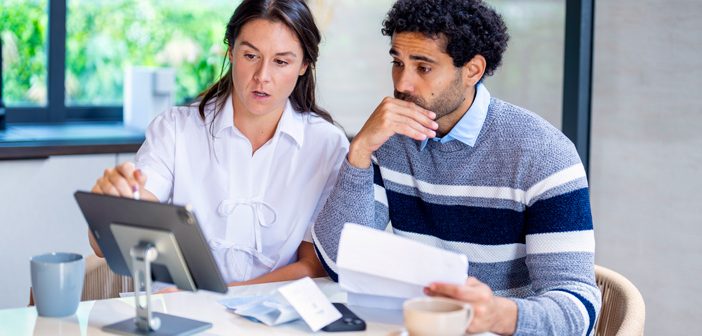 Couple discussing finances