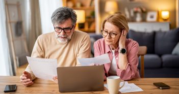 Couple looking over finances
