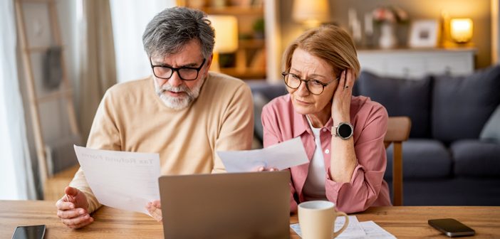 Couple looking over finances
