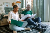 Couple looking over finances