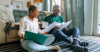Couple looking over finances