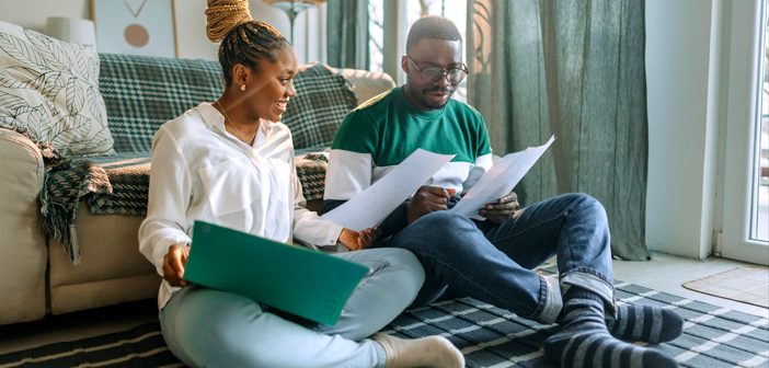 Couple looking over finances